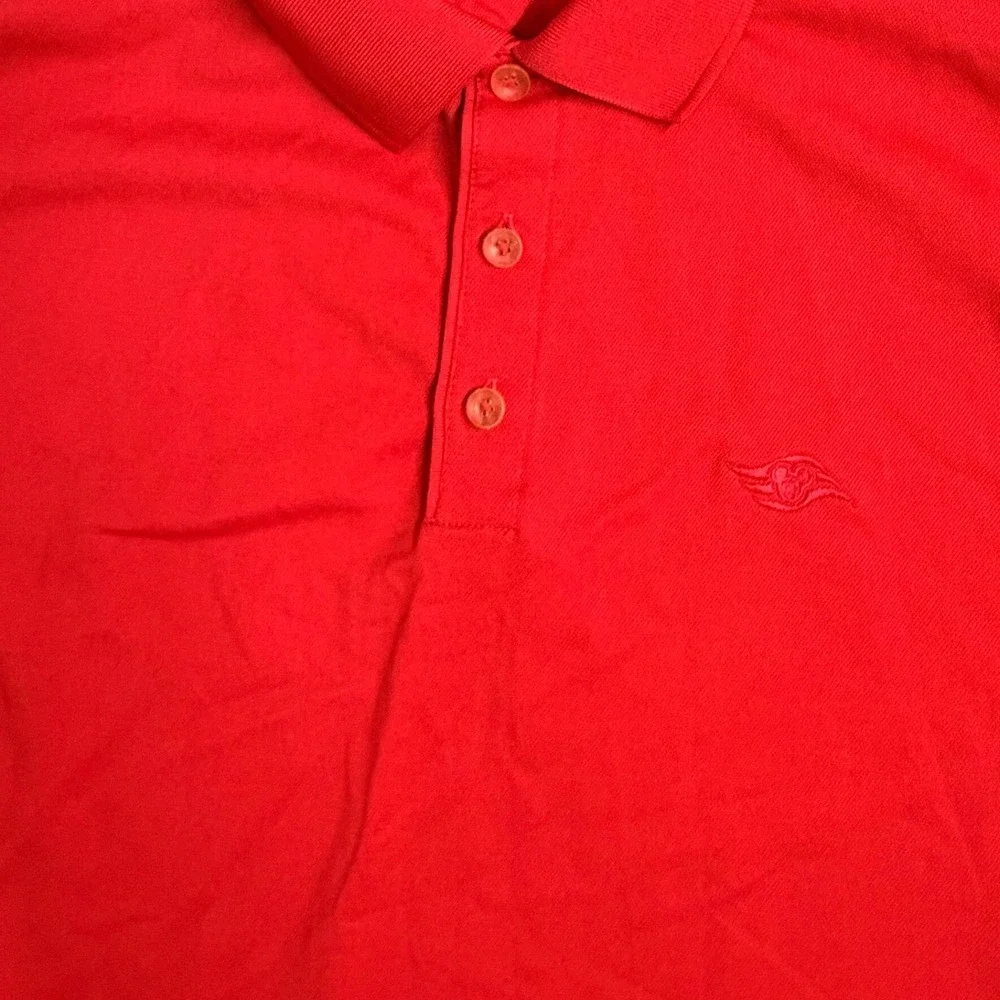 Disney Nike‎ Golf Polo Shirt Red Dri Fit Men's XXL Short Sleeve Performance Golf
